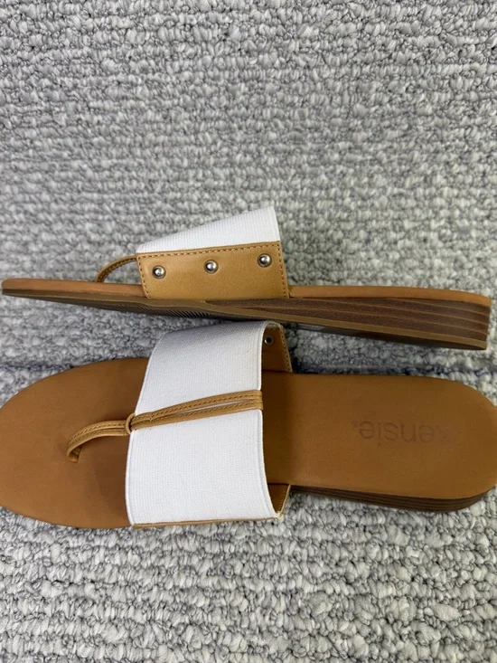 kensie Flip-Flop Sandals in white and, coastal-resort style Women size 9 - Picture 6 of 7